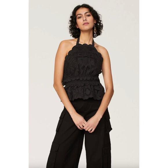 Sea New York Black Blaire Eyelet Top Sz XL - Picture 2 of 8